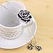 Gexo Tassel Long Chain Sweater Necklace for Women Rhinestone Rose Shape Pendant Necklace Fashion Jewelry Tassel Necklace