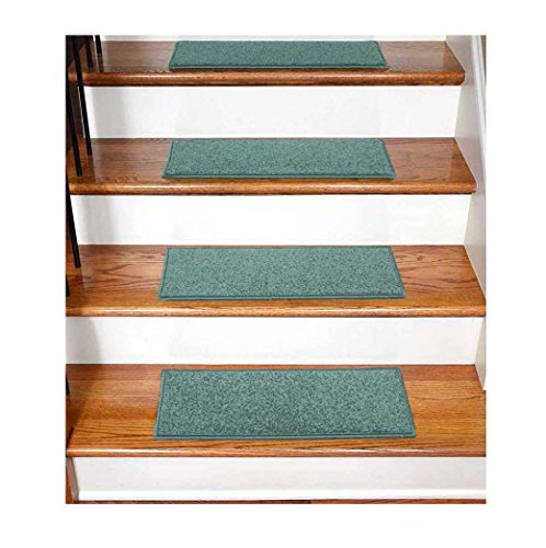 StepBasic Non-Slip Rubber Backing Resistant Carpet Stair Gripper Set of 7 - Teal ( 8.5" x 26" )
