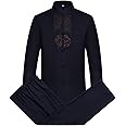 Kung Fu Suit Sets Mens Chinese Tang Suit Hanfu Martial Arts Clothes Shirt Traditional Uniform Tops Bottoms