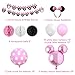 KREATWOW Pink Minnie Themed Party Supplies Decorations Minnie Happy Birthday Banner Headband for Birthday
