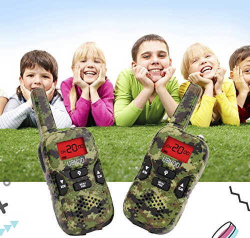 Walkie Talkies for Kids, UOKOO 22 Channel FRS/GMRS 2 Way Radio (up to 3.7 Miles) UHF Hand-held Kids Walkie Talkies with Back-lit LCD Screen, Toys for 5 6 7 8+ Old Boys and Girls as Gift(Green)