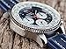 DETOMASO FIRENZE XXL Men's Watch Chronograph Analog Quartz Blue Leather Strap Blue Dial DT1045-G