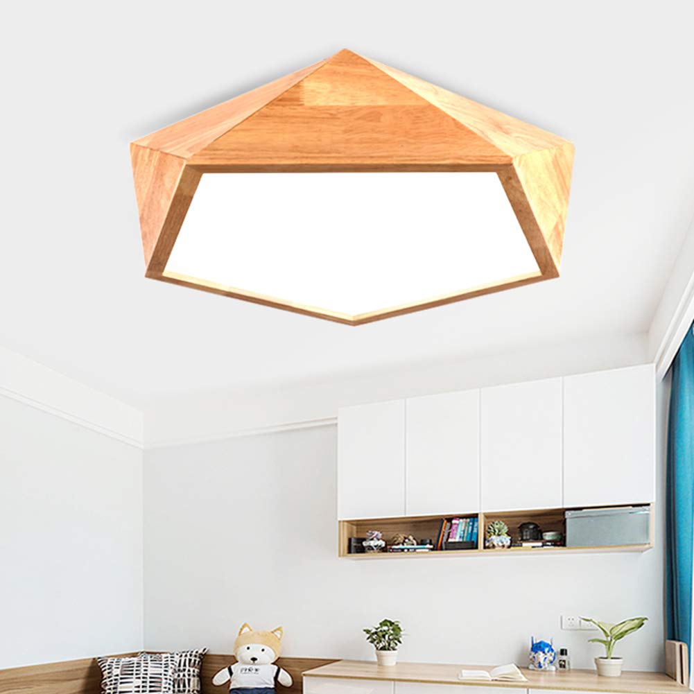 Flush Mount Ceiling Light Fixture Led 36w Wood 20 Acrylic