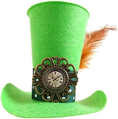 Steampunk Mad Hatter Green Mini Top Hat Headband Alice in Wonderland Decoration Tea Party Birthday