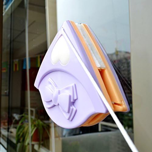 Light Purple Window Cleaner Glass Wiper Triangle Shape Magnetic Window Wiper For Double Glazed Window (3-8 mm)