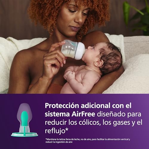 Philips Avent Biberón Natural Response: biberón de 125 ml con sistema AirFree, sin BPA, para recién nacidos a partir de 0 meses (modelo SCY670/01)