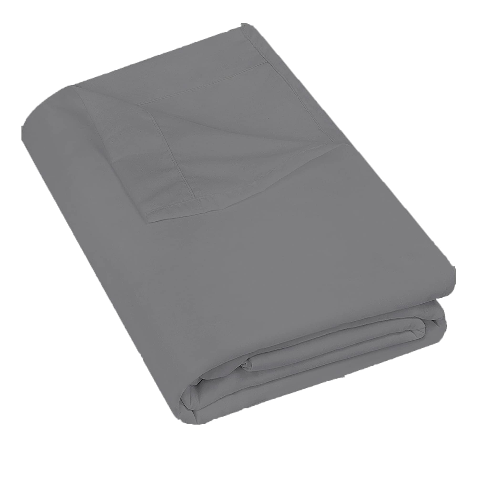 Flat Sheet King Size Grey 100% Egyptian Cotton 300 Thread Count Easy Care Comfortable Cotton Flat Sheet, Luxury Hotel Quality Flat Sheets, Breathable, Plain Dyed Flat Sheets Only