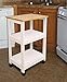 Catskill Craftsmen Utility Kitchen Cart/Microwave Stand, White Base with Natural Top