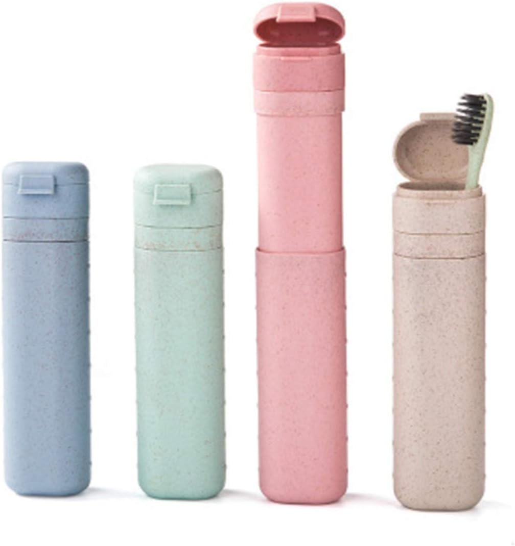 4 Pack Portable Toothbrush and Toothpaste Travel Case，Anti Bacterial Adjustable Toothbrush Storage Box, Exquisite Toothbrush Holder for Daily and Travel Use