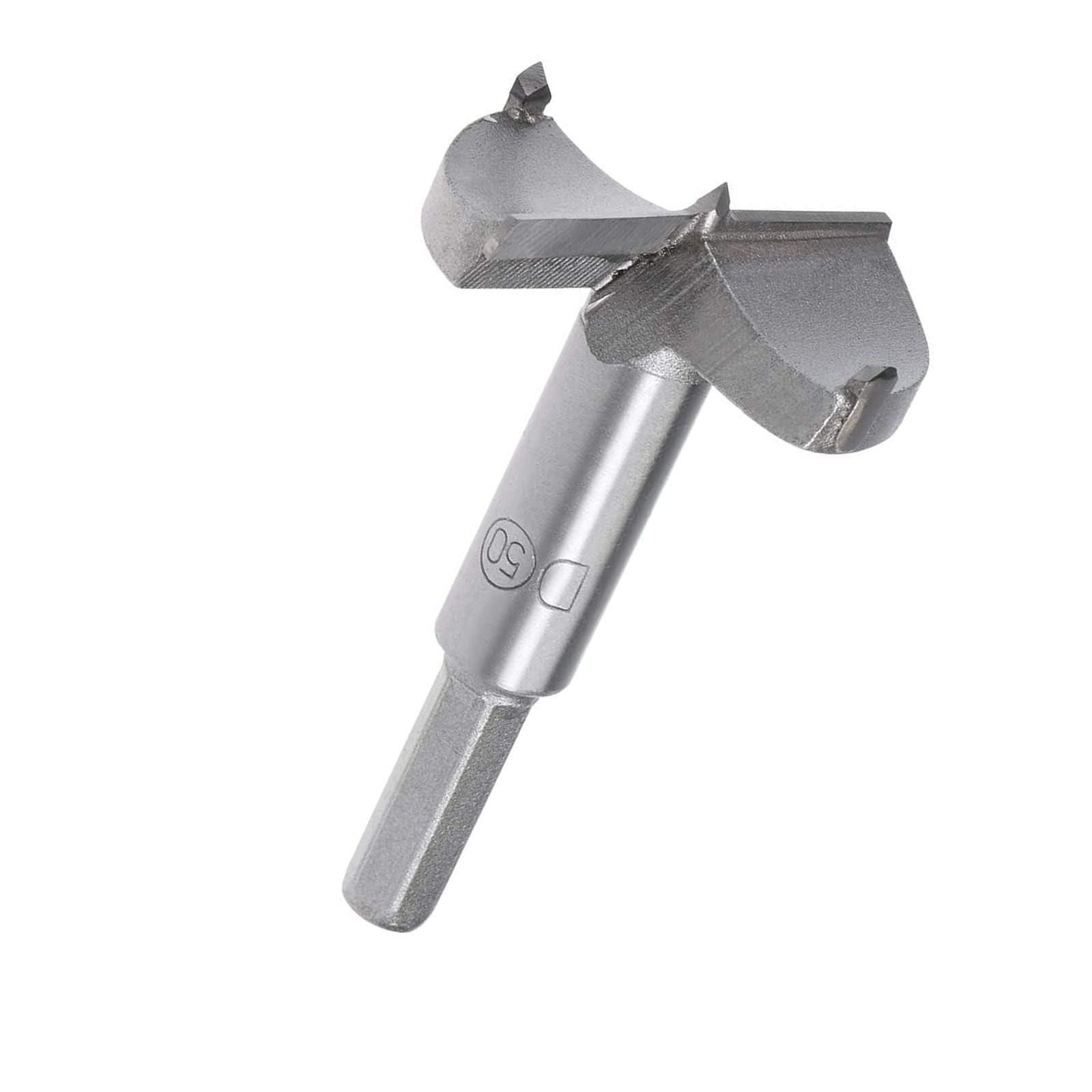 TOP-VIGOR 50mm Forstner Drill Bit, Tungsten Carbide Wood Auger Drill Bit Hole Saw Opener for Woodworking Hinge Hole Drilling Boring Bit Cutter Grey