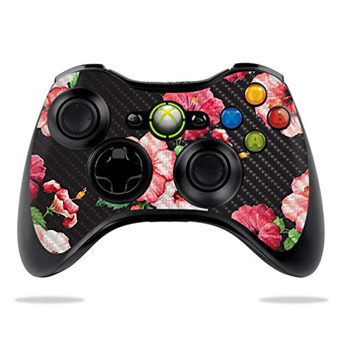 MightySkins Carbon Fiber Skin for Microsoft Xbox 360 Controller - Hibiscus | Pr…