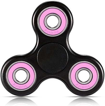 TOMOMO Tri-Spinner Fidget Toy With Premium Hybrid Ceramic Bearing (Black-pink)