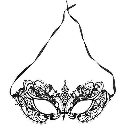 Mardi gras black opera party mask, costume accessory, stones by s…