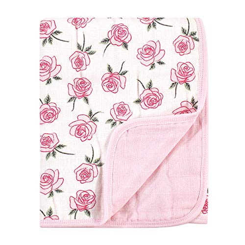 Little Treasure Unisex Baby Cotton Muslin Tranquility Quilt Blanket, Rose, One…
