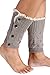 Avidlove Women Socks Button Lace Leg Warmers Knit Wool Boots Cuffs Short Light Gray