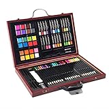 Goplus 80-piece Deluxe Art Set Drawing and Painting w/ Wood Case & Accessories