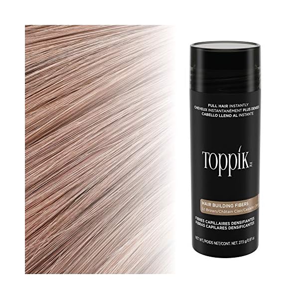 TOPPIK-Hair-Fibers-Light-Brown-275-g Toppik Hair Building Fibres Powder, Light Brown, 27.5g Bottle - for A Thicker-looking Hairline, Crown and Beard, Instant…