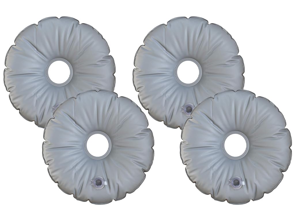 Kellegour 4 pcs Feather Flag Base Weight Bag,Outdoor Umbrella Feather Flag Base,Weight Bag Water Parasol Base,Round Portable Foldable Umbrella Weight Bag For Parasol Stand,For 10 litre Sand or Water
