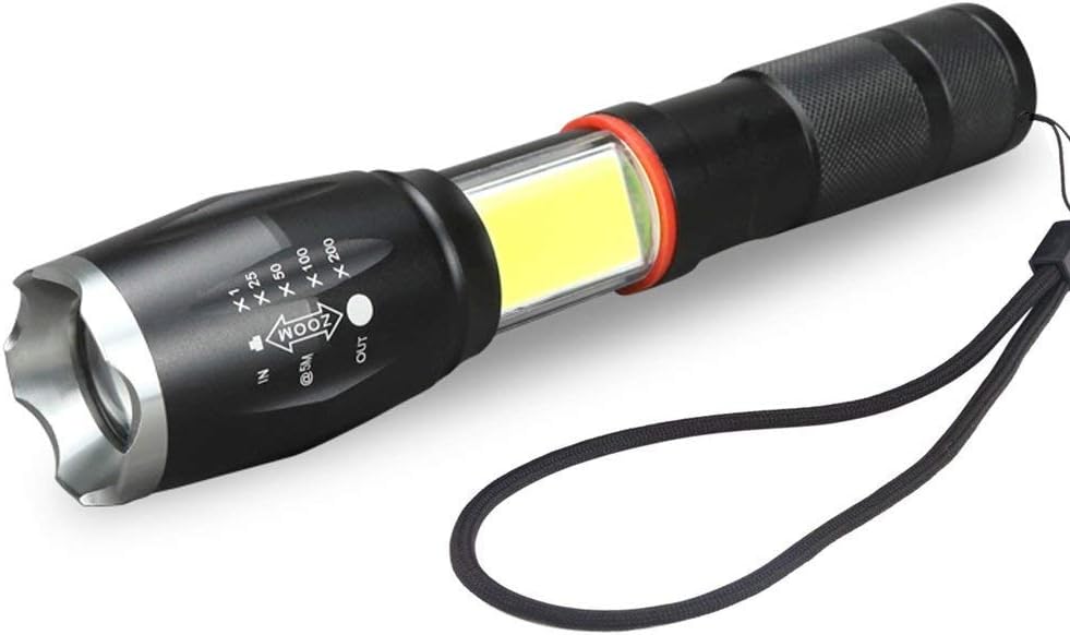 THINK3 Brand New Version XML T6 1000 lumens with Powerful COB LED Work Light with Tail Magnet Base 5 Lighting Modes Waterproof Rubber Switch for Camping,Hiking,Cycling,car Purpose,for Night Purpose.