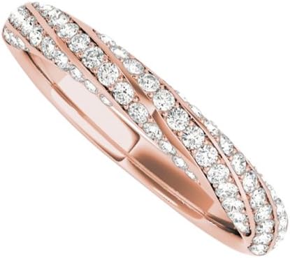 Conflict Free Diamond Wedding Band For Ladies Rose Gold