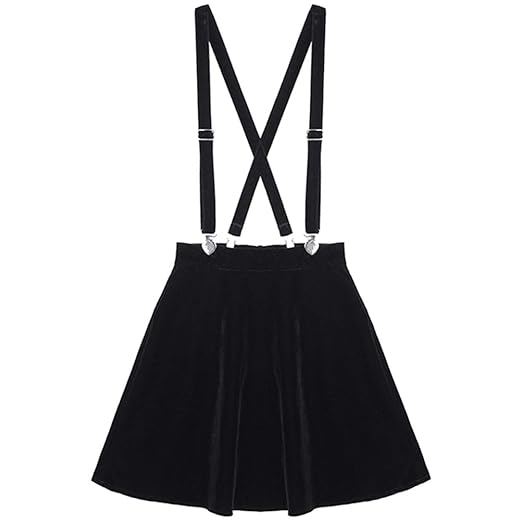 Buy JYLFP Women's Skirts Love Clip High Waist Velvet Straps Pleated