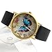 HACBIWA Unisex Lady Colorful Butterfly Pattern Round Wrist Watch Black