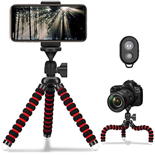 Handy Stativ, Mini Flexible Octopus Smartphone Reise Stativ Selfie Stick mit Bluetooth Fernauslöser,360°Rotation Handy…