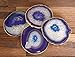 Busen Agate Coaster Purple Cup Mat 3.5 to 4- Inch, Set of 4