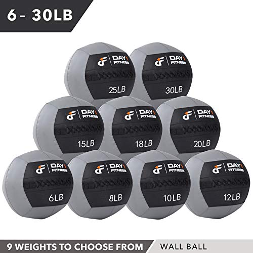 Day 1 Fitness Soft Wall Medicine Ball 25 Pounds for Exercise, Rehab