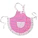 IDS Home Cute Princess White Pink Dot Bow Frill Adjustable Kid Cotton Apron Kitchen Cooking Baking Lovely Funny Apron with Pocket