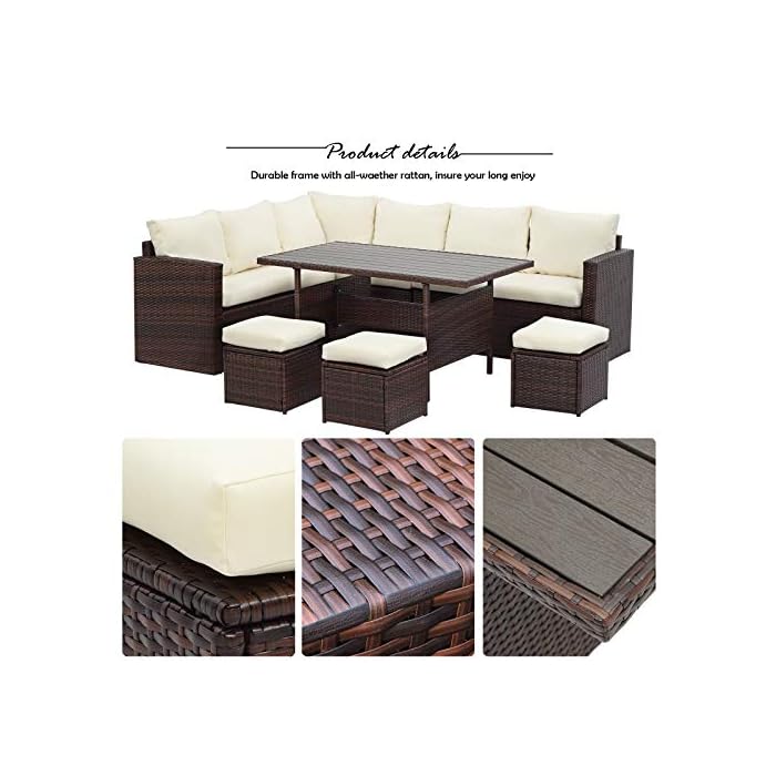 Wisteria Lane Patio Furniture Set,7 PCS Outdoor Conversation Set All