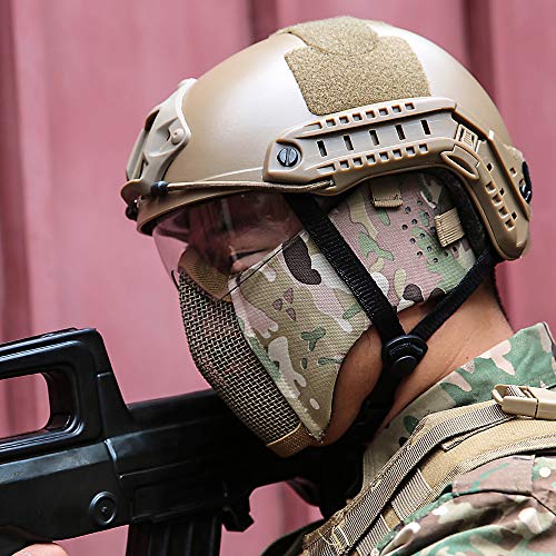 MGFLASHFORCE Airsoft Mask and Goggles, Steel Mesh Mask Airsoft Judge