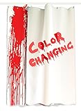 Bloody Curtains - 2 Large Color Changing Sheets That Turn Red When Wet, 36x72in (91x182cm) Sheet, Red/White, Halloween Decorations Color Changes One Side