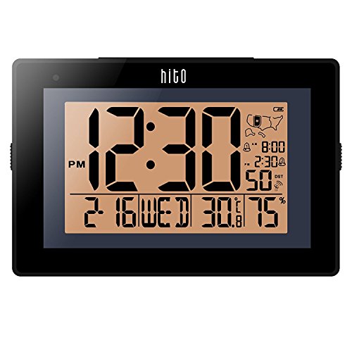 hito 9.5" Large Digital Battery Atomic Alarm Clock Desk ...