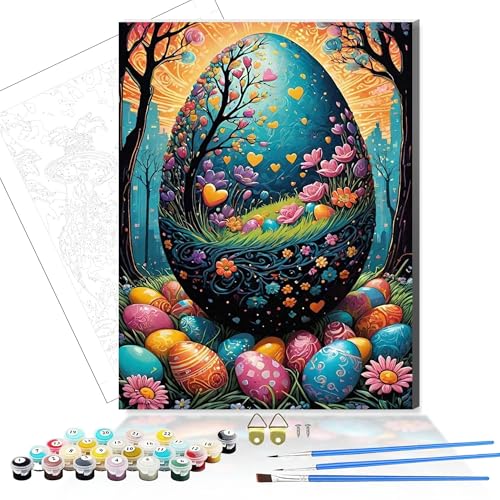 Colorful Easter Egg with Tree