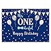 Funnytree Baby Boy 1st Birthday Party Backdrop Mr Onederful First Blue and Silver Photography Background Little Man Bow Tie Newborn Cake Table Decorations Photoshoot Banner Photo Booth Props