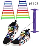 Uniqhia No Tie Shoelaces for Kids and Adults - Multicolor Fashion Sports Fan Shoelaces - Fits Most Types Shoes - Sneaker Boots, Board Shoes Sport Shoes and Leisure Footwear (Color)