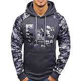 Forthery Men's Fleece Pullover Hoodie Letter