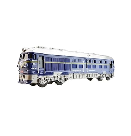 Emob Battery Operated Friction Powered Train Toy with Light and Sound Effects (Blue)