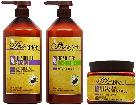 Savannah Shea Butter Shampoo &amp; Conditioner 33.8oz &amp; Masque 16.9oz "Set"