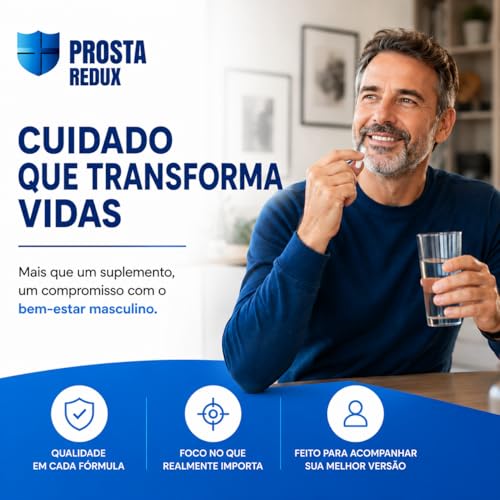 Prostaredux Suplemento 60 Cápsulas – Prosta Redux Apoio Natural ao Homem – Ingredientes Selecionados