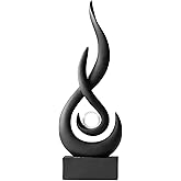 XYQXYQ Modern Abstract Art Table Decoration,Resin Flame Statue Modern Black Centerpiece Ornaments for Living Room Great Gift Idea Home Decor,Collectibles