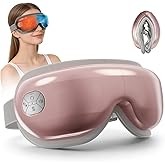 TSWONKS Eye Massager with Heat and Cooling, Eye Mask for Migraine, Heated Face Massager for Dry Eye Strain Relief Improve Sleep, Birthday Gifts for Women Men Pink