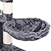 BEWISHOME Cat Tree Condo with Sisal Scratching Posts, Plush Perch, Dual Houses and Basket, Cat Tower Furniture Kitty Activity Center Kitten Play House, Smoky Grey MMJ06Hthumb 4