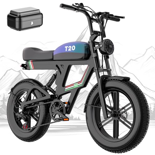 Electric Bike for Adults, 2500W Peak Motor, Up to 53 KM/H & 160KM, 20" Fat Tire Off-Road Ebike, 1104Wh Removable Battery, Electric Dirt Bike for Adults, Storage Box, NFC Unlock 7-Speed Full Suspension