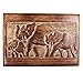 Handcrafted-India Wooden Trinket Box with Hand Carved Elephant Motif