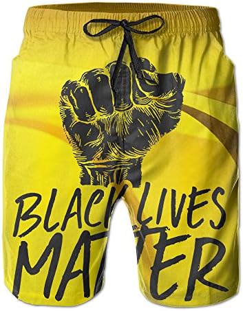 Black Lives Matter Men's Beach Shorts Swimming Beach Shorts Swim Shorts Solid Color
