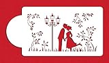 Kissing Couple Silhouette Cake Stencils by Designer Stencils