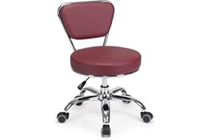 MAYAKOBA Dayton Garage Rolling Seat (Red) Pneumatic, Short Stool with Adjustable Height 13"-15", Perfect for Garage Task, Home Cleaning, Bathroom Short Seat, Technician Task