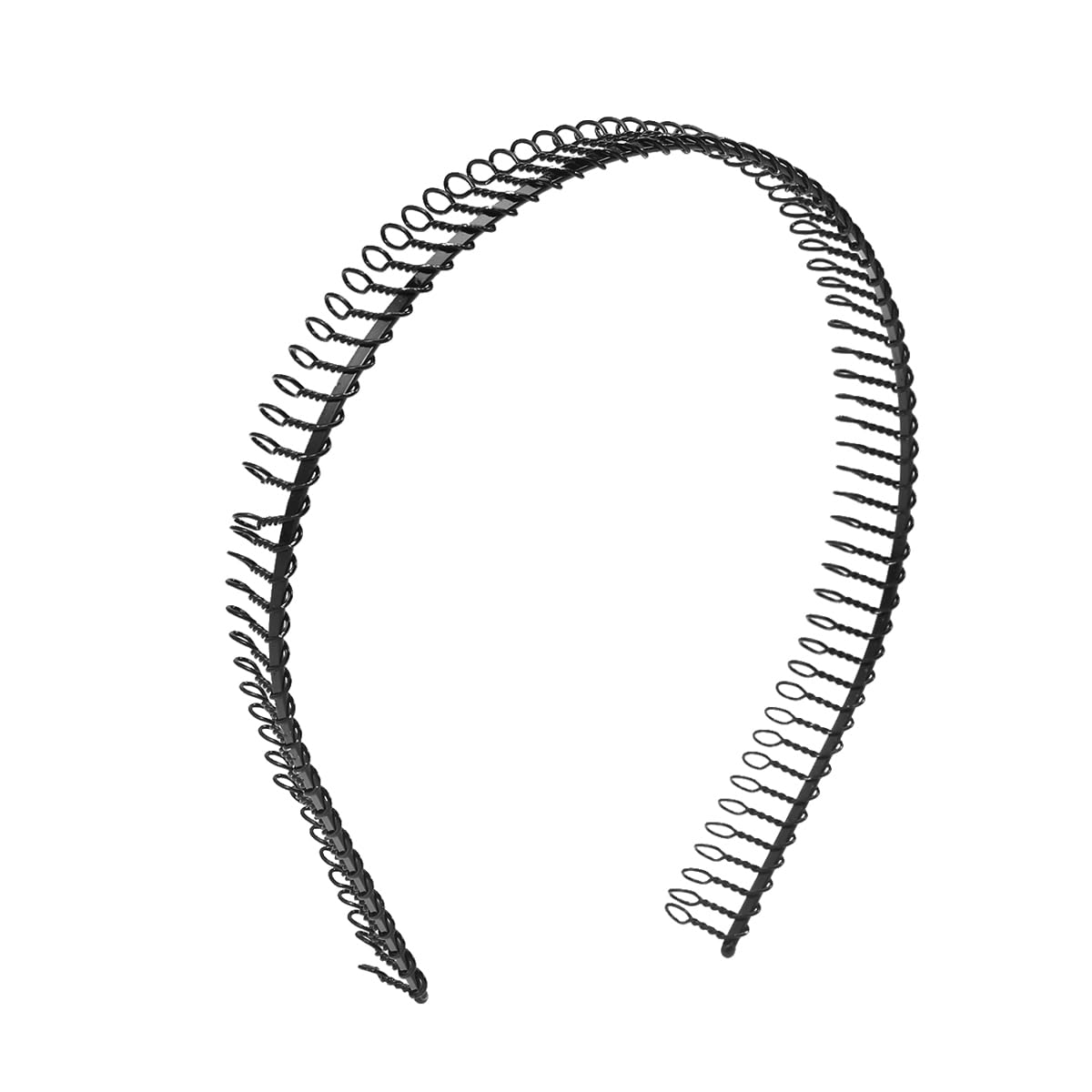 minkissy Metal Headband Black Metal Teeth Comb Headband Non-Slip Elastic Wave Hair Band Hair Accessories for Women (Black)